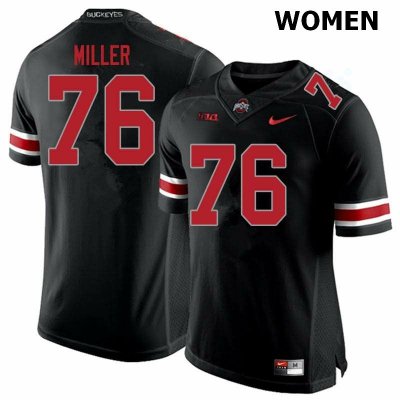 NCAA Ohio State Buckeyes Women's #76 Harry Miller Blackout Nike Football College Jersey TFZ7645CJ